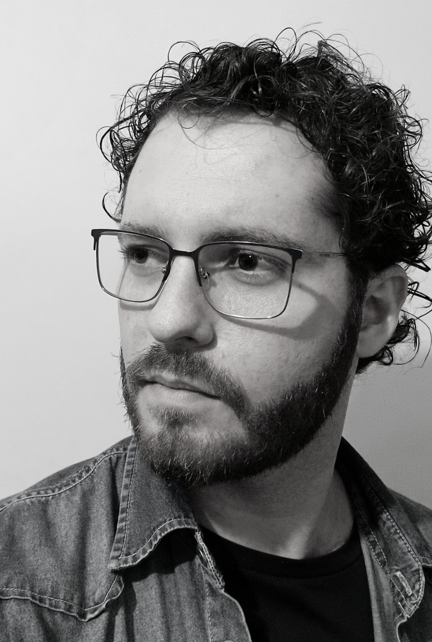 Retrato de Luke Francisco em preto e branco
